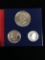 3 Coin 1976 United States Bicentennial Silver Proof Set - Silver Quarter, Half, Dollar