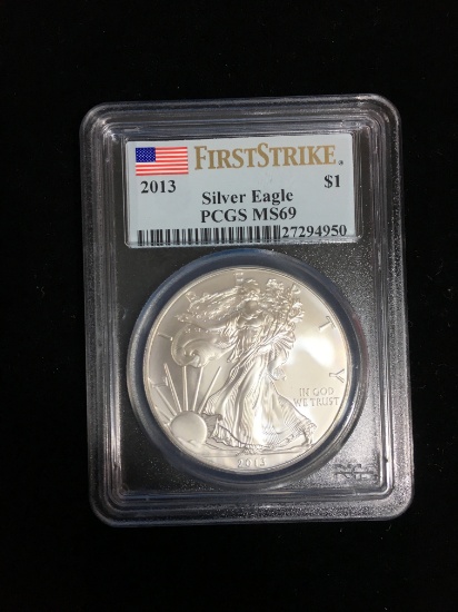 First Strike 2013 United States 1 Ounce .999 Fine Silver American Eagle Bullion Coin - PCGS MS69