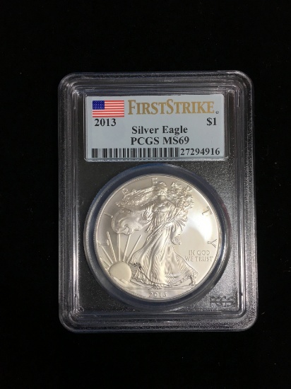 First Strike 2013 United States 1 Ounce .999 Fine Silver American Eagle Bullion Coin - PCGS MS69