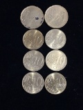 8 Count Lot Mixed Cent Euro Coins - 1 Euro Face Value