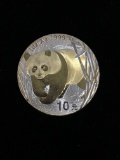 1 Troy Ounce .999 Fine Silver China Panda Silver Bullion Round (Panda is Gold)