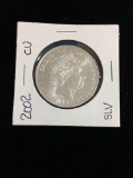 2002 Bailiwick of Guernsey 1 Pound (Value) 1 Troy Ounce .999 Fine Silver Bullion Coin
