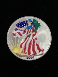 2000 US 1 Troy Ounce .999 Fine Silver Painted Silver Eagle Bullion Coin
