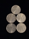 5 Count Lot of 20 Cent Euro Coins - 1 Euro Face Value