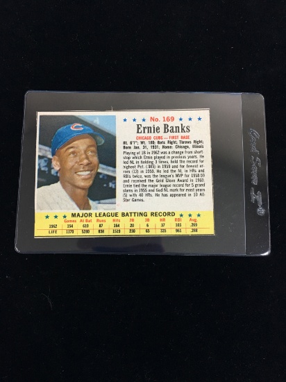 1963 Post #169 Ernie Banks Cubs Baseball Card
