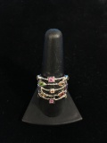 Multi-Gemstone Sterling Silver Mother's Ring - Size 9.75