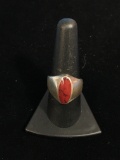 Old Pawn Sterling Silver & Red Jasper Ring - Size 8.5