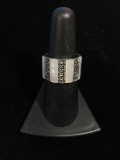 Mother of Pearl & Marcasite Sterling Silver Ring - Size 7