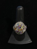 Stunning Sterling Silver & Multi Gemstone Mother's Ring - Size 7.75