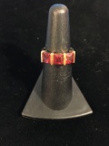 UTC Sterling Silver & Lab Created Ruby Ring - Size 6