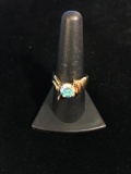 Sterling Silver Ring W/ Mystic Center Gemstone - Size 9