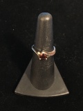 OG Sterling Silver & Red Garnet Heart Ring - Size 6