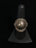 Old Pawn Sterling Silver Large Beaded Statement Ring - Size 9.5