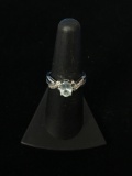 BGE Blue Topaz & Diamond Sterling Silver Ring - Size 6.5