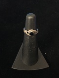 Old Pawn Sterling Silver & Black Onyx Ring - Size 3.5