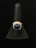 Amazing FAS Sterling Silver Ring W/ White & Blue Gemstones - Size 9