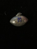 RARE 1957 Michigan Football Sterling Silver & Enamel Charm Pendant