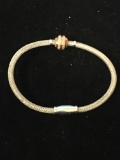 Braided Sterling Silver Magnet Clasp Bracelet