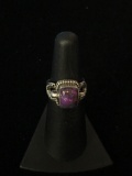 Purple Earthstone Set in Sterling Silver Ring - Size 6