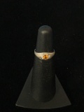 Vintage Sterling Silver & Orange Gemstone Ring - Size 4