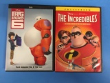 2 Movie Lot: Disney The Incredibles & Big Hero 6 DVD