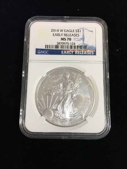 NGC 2014 US 1 Ounce .999 Fine Silver American Eagle MS 70 Early Releases Coin