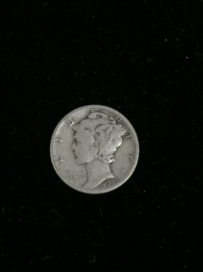 1939 United States Mercury Dime - 90% Silver Coin