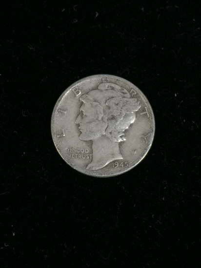 1945 United States Mercury Dime - 90% Silver Coin