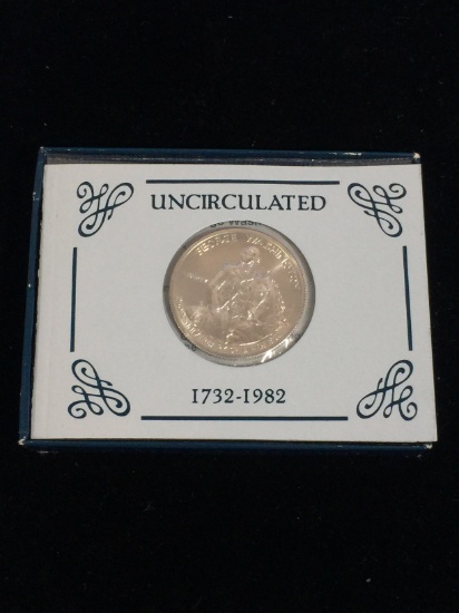 1982 UNC George Washington Commemorative US Half Dollar - 90% Silver Coin