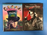 2 Movie Lot: JOHNNY DEPP: Charlie and the Chocolate Factory & Sweeney Todd DVD