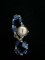 Women's Silver Tone Narmi Watch with Blue and Silver Tone Beaded Band