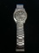 Men's Timex Silver and Black Tone Watch with Silver Tone Band