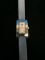 Creative Memories Silver & Mother of Pearl Toned Womens Watch with Blue Band