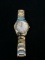 LS Brand Gold Tone with Mother of Pearl Face Watch