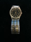 Solo Silver and Gold Tone with Black Face Watch with Gold and Silver Tone Band