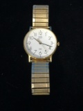 Timex Quartz Gold Tone with White Face Watch with Gold Tone Band