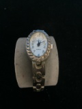 Geneva Silver Tone Women's Watch with Oval Face
