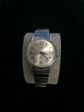 Women's Timex Watch with Silver Tone Face and Flexible Silver Tone Band