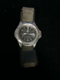 Faded Glory Black and Silver Tone Men's Watch with Strappy Band
