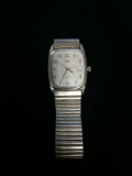 Vintage Timex Silver Tone Watch with Flexible Silver Tone Band