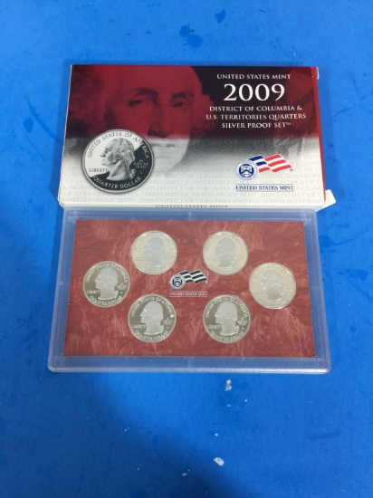 2009 United States Mint DC & US Territories Quarters Silver Proof Set