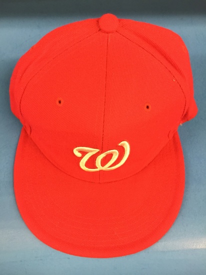 Top Pro Flat Cap Washington Nationals Fitted Baseball Hat - Size 7-3/8