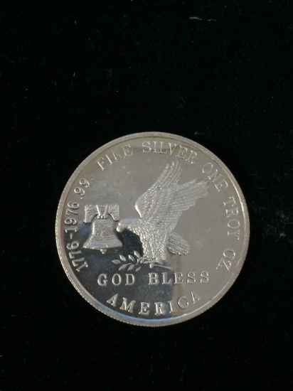 1 Troy Ounce .999 Fine Silver Liberty Bell & Eagle God Bless America Silver Bullion Round Coin