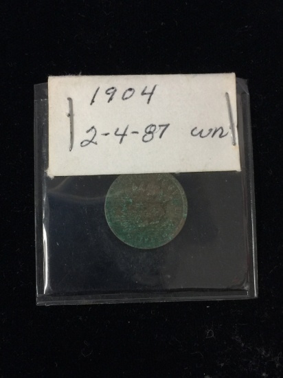 1904 United States Indian Head Cent Penny Coin - Antique Metal Detector Find