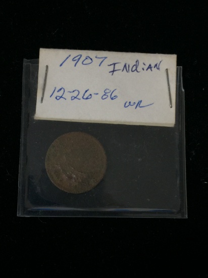 1907 United States Indian Head Cent Penny Coin - Antique Metal Detector Find