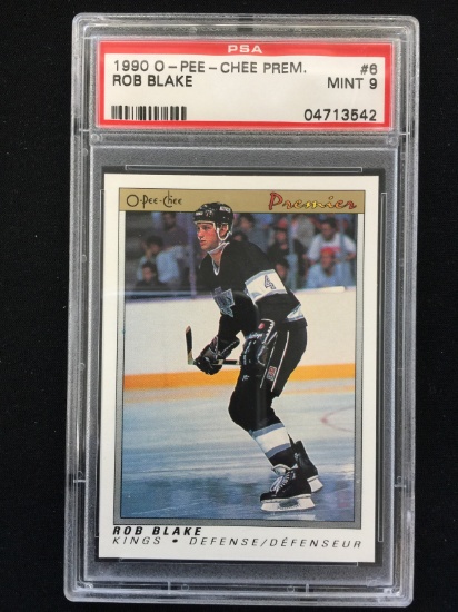 PSA Graded 1990-91 O-Pee-Chee Premier Rob Blake Rookie Hockey Card