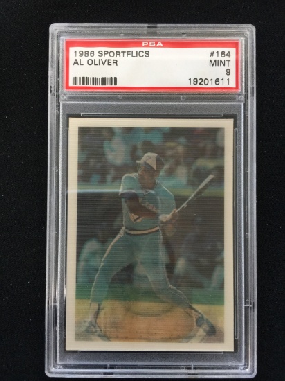 PSA Graded 1986 Sportflics Al Oliver Blue Jays Baseball Card - Mint 9