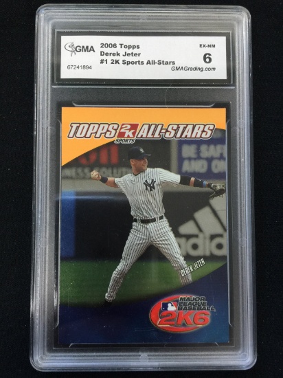 GMA Graded 2006 Topps 2k Sports All Star Derek Jeter Yankees Baseball Card