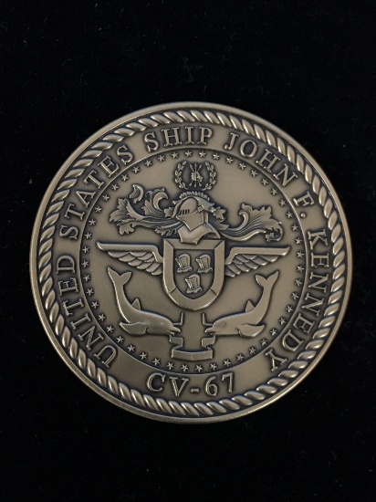 USS John F. Kennedy CV-67 Aircraft Carrier US Navy Challenge Coin