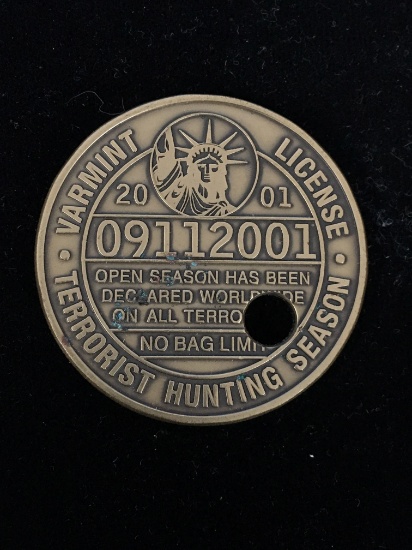 Team Six Osama Bin Laden Hunting Expedition Terrorist Hunting Brass Challenge Coin